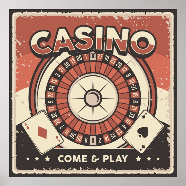 Póster amantes de los casinos retro (Frente)