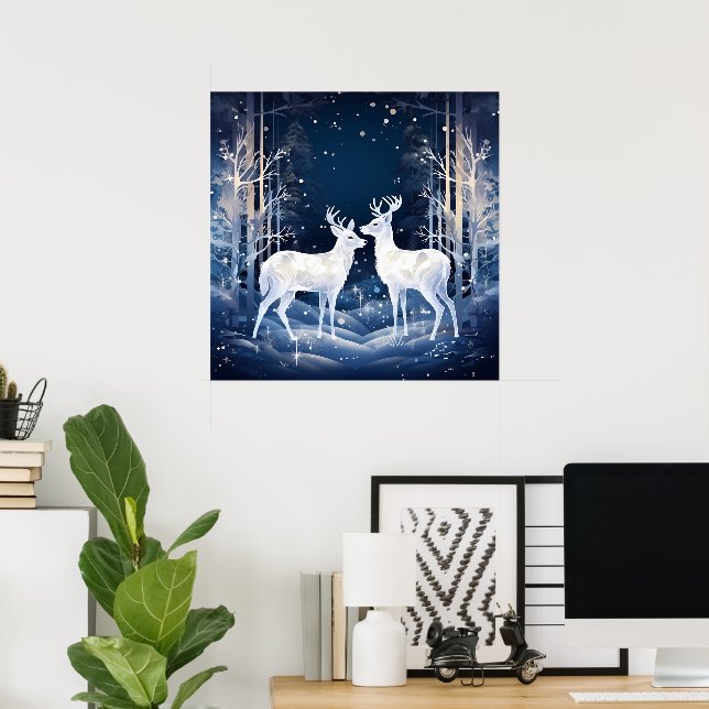 Póster Amantes de los ciervos de invierno de Guay (Oficina en casa)