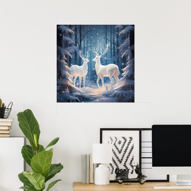 Póster Amantes de los ciervos de invierno de Guay (Oficina en casa)