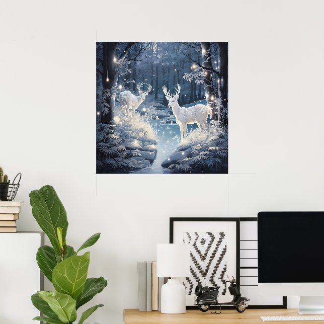 Póster Amantes de los ciervos de invierno de Guay (Oficina en casa)