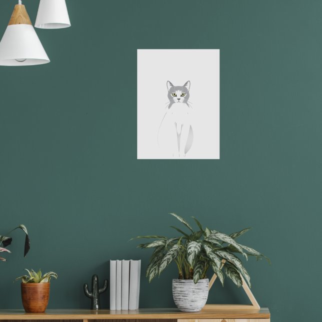 Póster amantes de los gatos divertidos de la acuarela del (Salón 1)