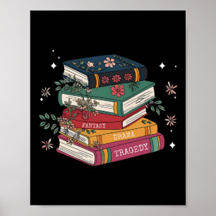 Póster Amantes de los libros Fantasía Drama Tragedia Suti