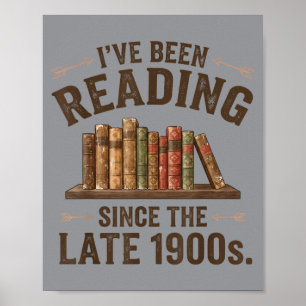 Póster Amantes de los libros que leen desde finales de 19