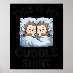 Póster Amantes de monos bebés lindos esto es mi abrazo
