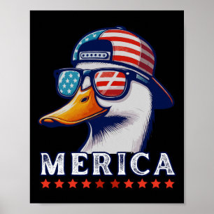 Póster Amantes de patos divertidos patrióticos 4 de julio
