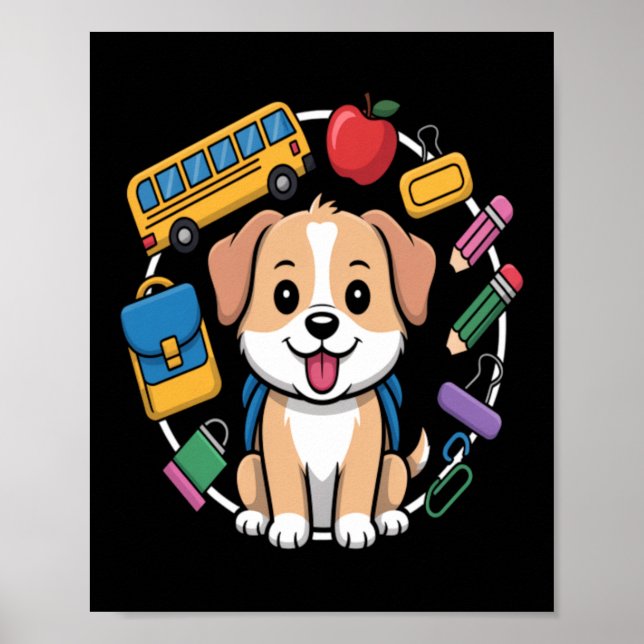 Póster Amantes de Perros de Regreso a la Escuela (Frente)