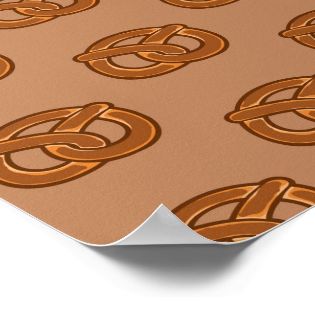 Póster Amantes de Pretzels Salados Comida Panaderos Forma (Esquina)