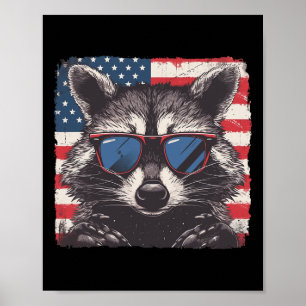 Póster Amantes De Raccoon, Patriota Estadounidense, 4 De