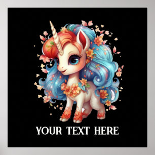 Póster Amantes de unicornio cutáneo añaden texto