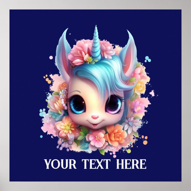 Póster Amantes de unicornio cutáneo añaden texto (Frente)