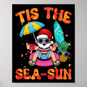 Póster Amantes de verano de julio Playa Santa Tis El Mar-