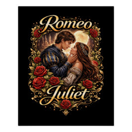 Póster Amantes de Verona iluminados por la luna