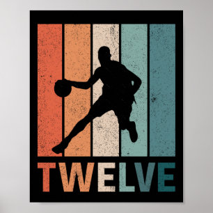 Póster Amantes del Baloncesto Retro 12 Años