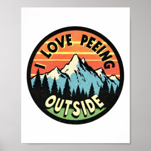 Póster Amantes del camping me encanta orinar fuera