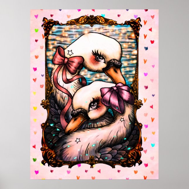 Póster Amantes del cisne (Frente)