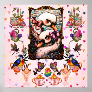 Póster Amantes del cisne