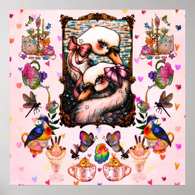 Póster Amantes del cisne (Frente)