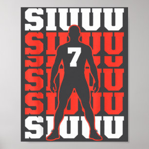 Póster Amantes del fútbol Siuuuu broma de jugador de fútb
