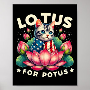 Póster Amantes del gato de la bandera estadounidense de L