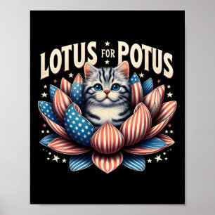 Póster Amantes del gato Kamala Harris de Lotus For Potus