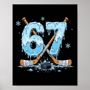 Póster Amantes del Hockey Divertidos Goteo 6-7 Número Sei