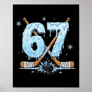 Póster Amantes del Hockey Divertidos Goteo 6-7 Número Sei