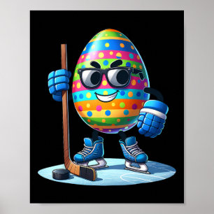 Póster Amantes del Hockey sobre Pascua Huevos Huevos Cone