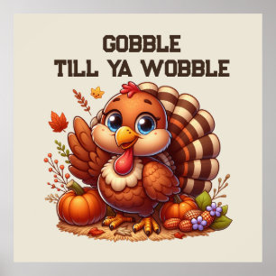 Póster Amantes del pavo con tambor de tambor
