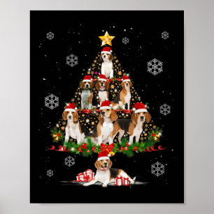 Póster Amantes del perro beagle cute gritan Navidad