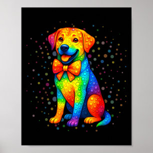 Póster Amantes del perro Labrador Lunares Feliz día de lo