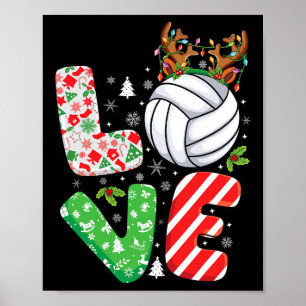 Póster Amantes del voleibol niños Chicas niños Navidades