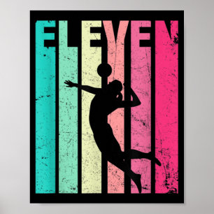 Póster Amantes del voleibol retro de cumpleaños