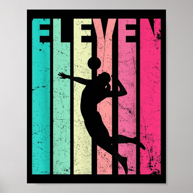 Póster Amantes del voleibol retro de cumpleaños (Frente)
