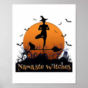Póster Amantes del Yoga Namaste Brujas Cementerio de Luna