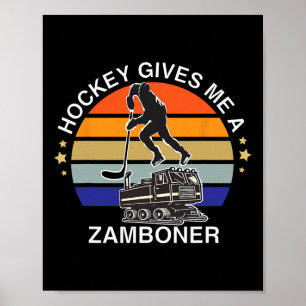 Póster Amantes Divertidos Del Zamboner De Hockey Chicos C