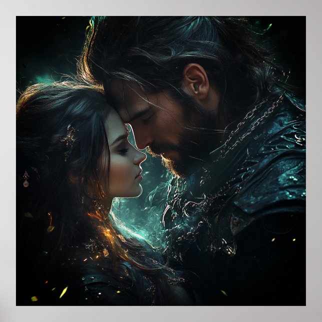 Póster Amantes etéreos en una noche tormentosa (Frente)