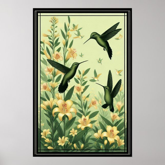 Póster Amantes Hummingbirds Gracets Entre Los Aliliados D (Frente)