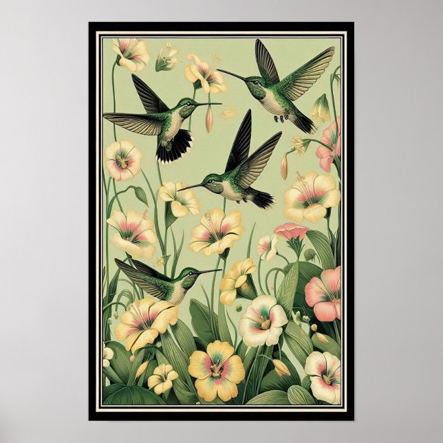 Póster Amantes Hummingbirds Gracets Entre Los Aliliados D (Frente)