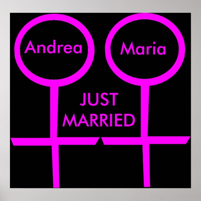 Póster Amantes lesbianos acaban de casarse con Poster de  (Frente)