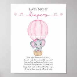 Póster Amantes nocturnos: juego de Baby Shower para Elefa