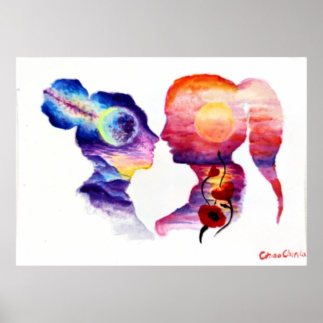 Póster Amantes soñando (Frente)