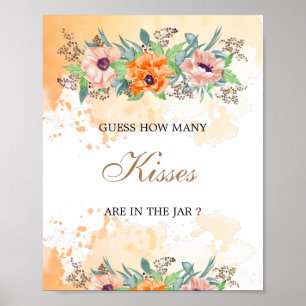 Póster Amapolas cuantos besos juego para baby shower nupc