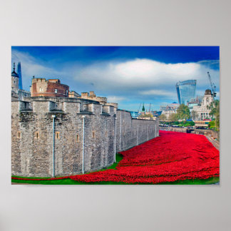 Póster Amapolas de la Torre de Londres Amapola Roja