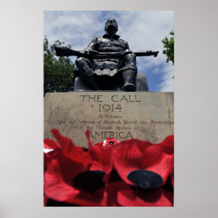 Póster Amapolas del Memorial Day de los campos de Flandes