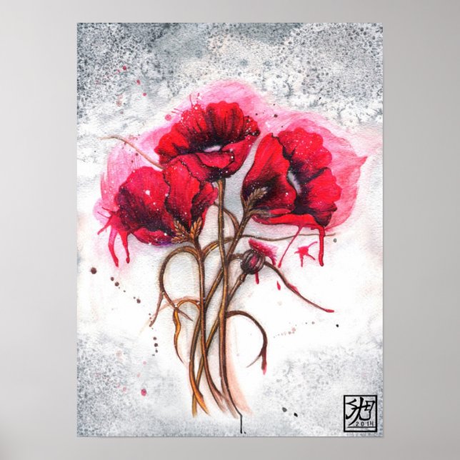 Póster Amapolas Rojas de Lisa (Frente)
