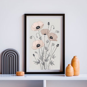 Póster Amapolas Susurrantes IV – Botánica de Flores Silve