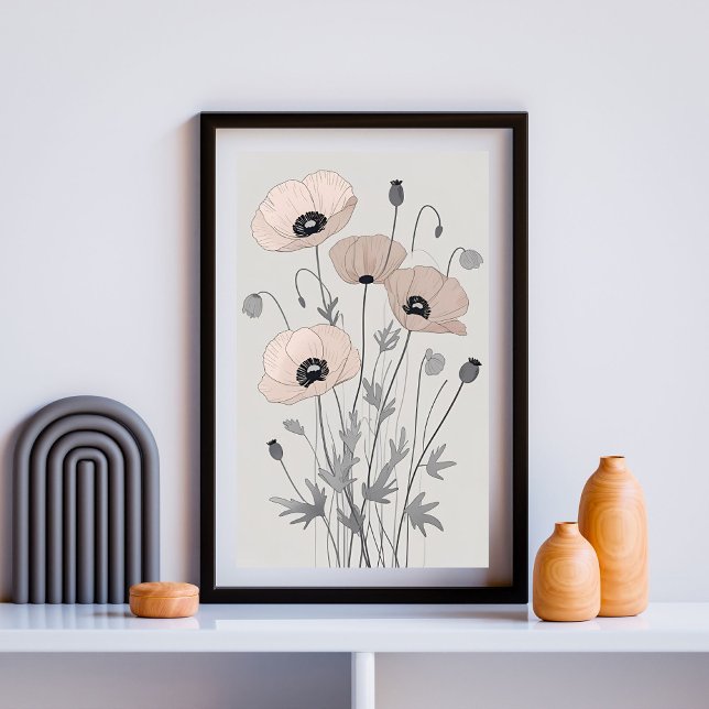 Póster Amapolas Susurrantes IV – Botánica de Flores Silve (Subido por el creador)