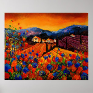 Póster amapolas toscanas 45