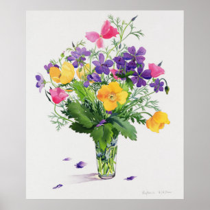 Póster Amapolas y geranios