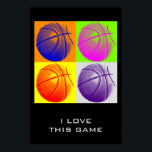 Póster Amar a este Poster de Baloncesto de Objetivos de J<br><div class="desc">Me Encanta Este Juego. Popular Deportes - Imagen de la pelota de baloncesto.</div>